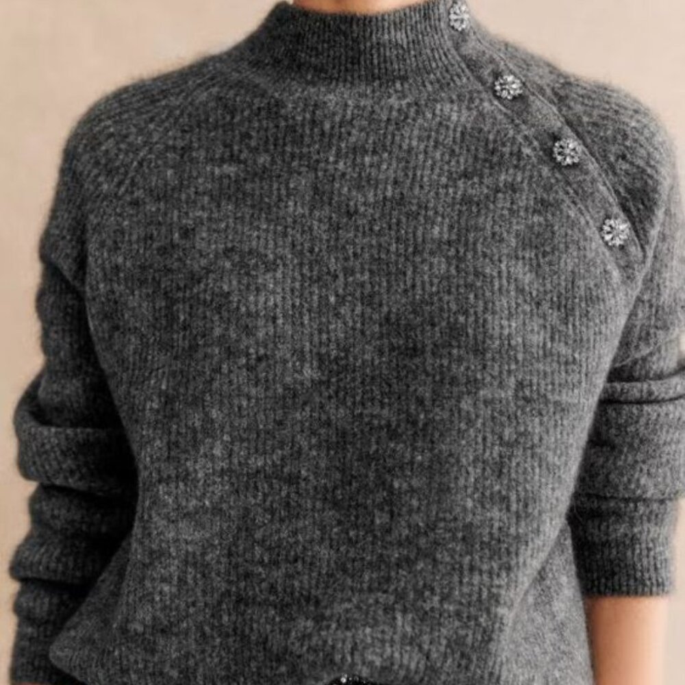 Sezane Trudy Jumper in Mottled Gray S